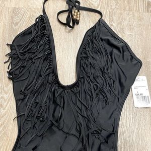 Womens fringe one piece bathing suit
